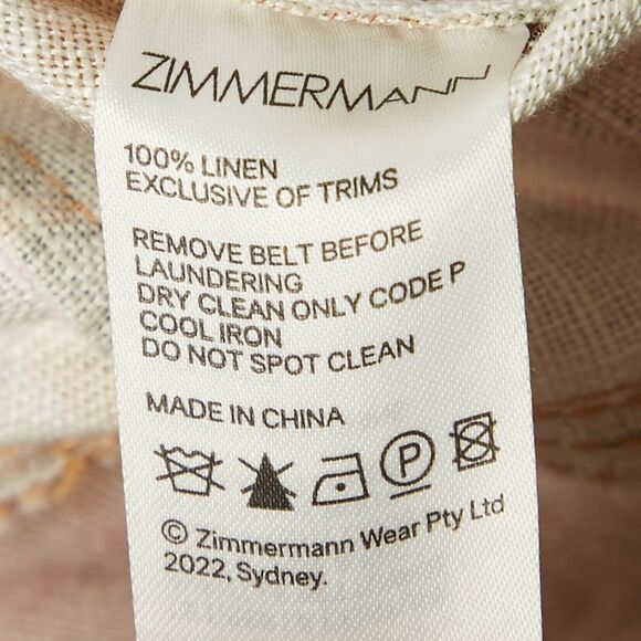 Zimmermann Brown Floral Print Linen Jumpsuit M - Picture 5 of 5